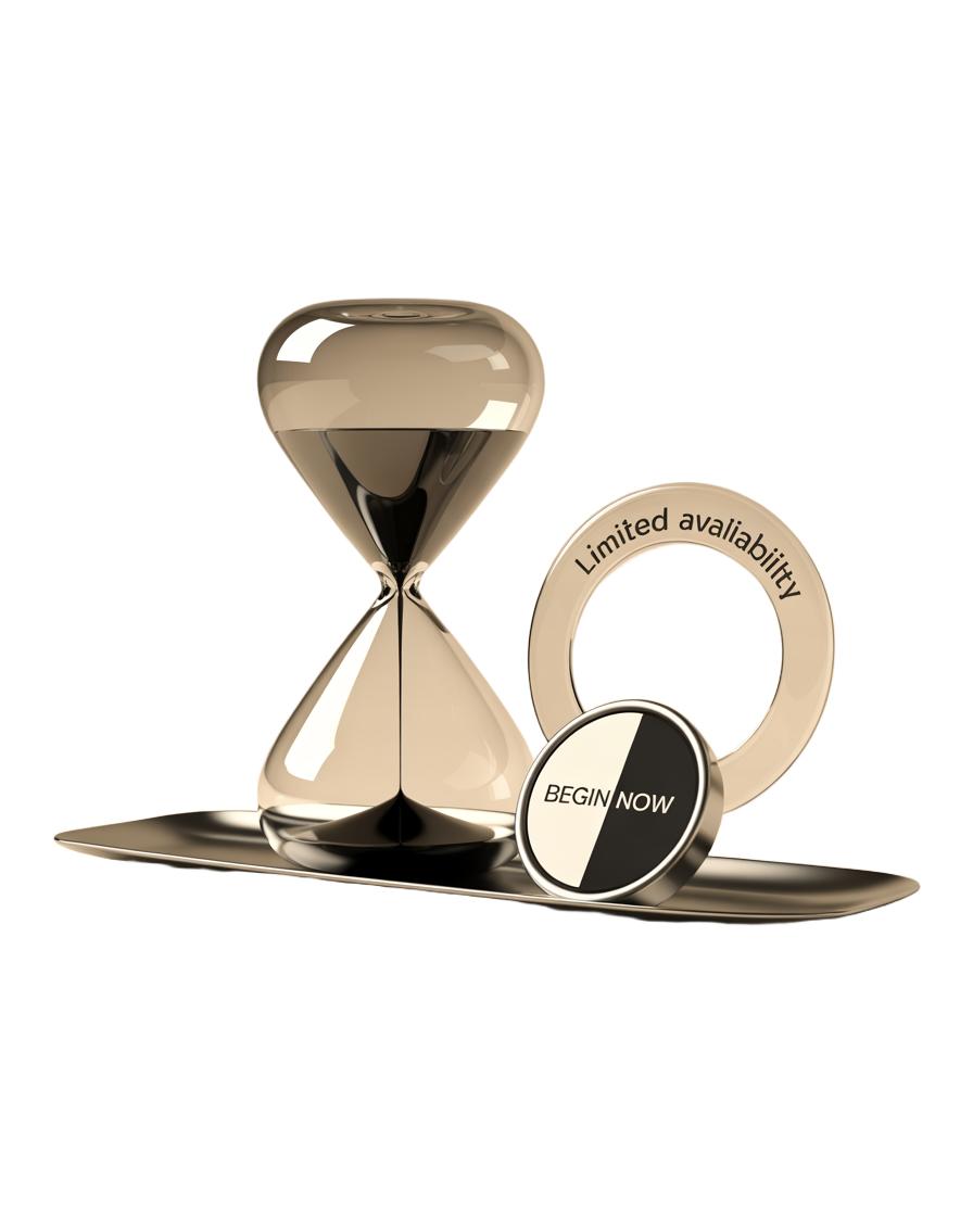 Reloj de arena representando tiempo y acción inmediata